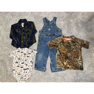 18-24 Month Boys Carhartt Western Pearl Snap Long Sleeve Cowboy Shirt Wrangler